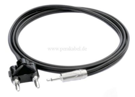 Doppel-Bananenstecker 4mm auf Klinkenstecker 3,5mm mono Doppel-Bananenstecker 4mm auf Klinkenstecker 3,5mm mono
