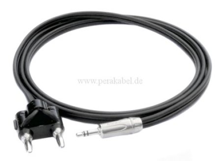 Doppel-Bananenstecker 4mm auf Klinkenstecker 3,5mm stereo Doppel-Bananenstecker 4mm auf Klinkenstecker 3,5mm stereo