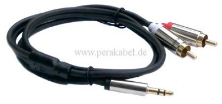 Miniklinkenstecker 3,5mm stereo auf 2 Cinch-Stecker 1m Miniklinkenstecker 3,5mm stereo auf 2 Cinch-Stecker 1m