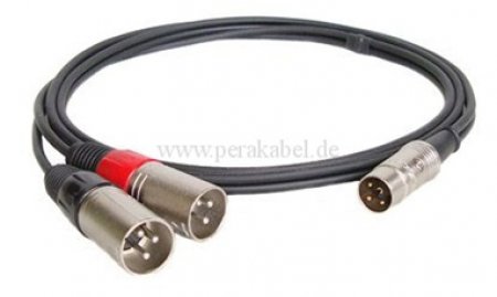 DIN-Stecker 3 polig auf 2x XLR-Stecker ( 8x4/2x 0,22qmm)