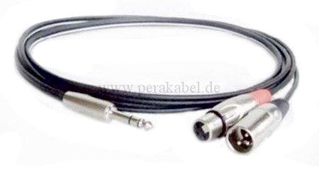 Stereoklinkenstecker 6,3mm auf 1xXLR-Stecker/1xXLR-Buchse (Kabel: 8 x 4 DAP AV-48)