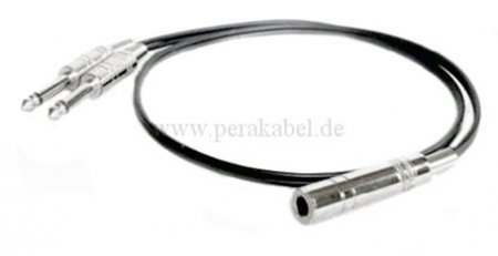 Stereoklinkenbuchse 6,3mm metall auf 2 x Klinkenstecker 6,3mm metall ( Patchkabel )