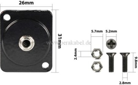 Klinkeneinbaubuchse 3,5mm stereo ( für Chassismontage )