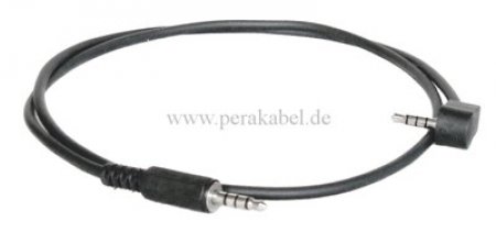 Miniklinkenstecker 3,5mm 4 polig gerade auf Miniklinkenstecker 3,5mm 4 polig gewinkelt