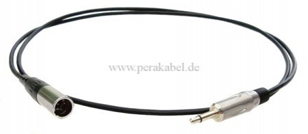 Mini XLR-Stecker 3pol ( Pin 2+1 belegt ) auf Miniklinkenstecker 3,5mm mono 2pol
