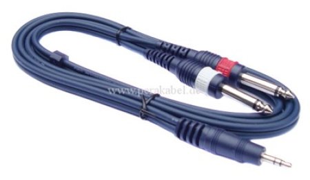 Insertkabel Miniklinke 3,5mm stereo auf 2 Klinkenstecker 6,3mm mono