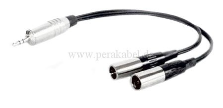 Miniklinkenstecker 3,5mm stereo 3pol auf 2 Mini XLR-Stecker 3pol
