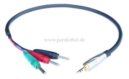 Klinkenstecker 3,5mm stereo auf 3x Bananenstecker