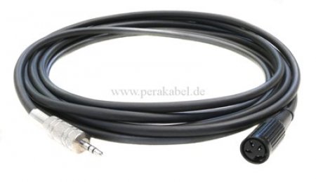 Klinkenstecker 3,5mm stereo auf DIN-Buchse 3pol (Deltron) Schirm an Gehäuse