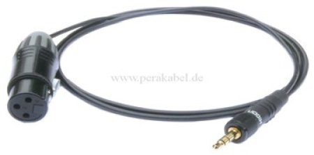 Miniklinkenstecker 3,5mm stereo mit Schraubverriegelung  auf XLR-Buchse ( SC-Cicada SO-D14 )