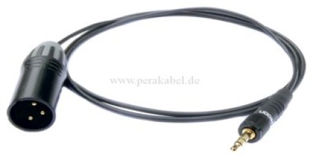 Miniklinkenstecker 3,5mm stereo mit Schraubverriegelung  auf XLR-Stecker ( SC-Cicada SO-D14 )