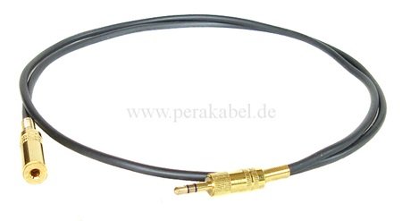 Klinke 3,5mm stereo metall verg. auf Klinkenbuchse 3,5mm stereo metall verg. (2x 0,18qmm)