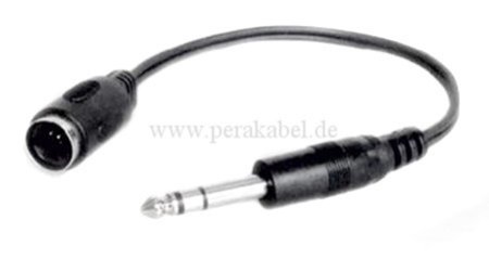 Klinkenstecker 6,3mm stereo auf DIN-Buchse 0,2m