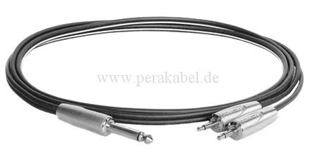 Klinkenstecker 6,3mm mono (S) auf 2x Miniklinkenstecker 3,5mm mono S (8x4/2x 0,22qmm)
