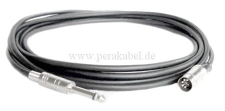 DIN-Stecker auf Klinkenstecker 6,3mm mono DAP LC-126 ( Tip an 1 + 4 ;  Masse an 2 )