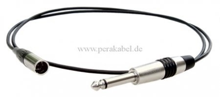 Mini XLR-Stecker 3pol auf Klinkenstecker 6,3mm mono 2pol