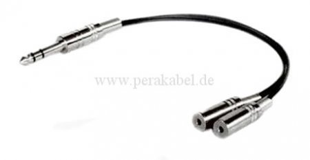 Klinkenstecker 6,3mm stereo auf 2 x Minikl.buchse 2,5mm stereo  0,2m