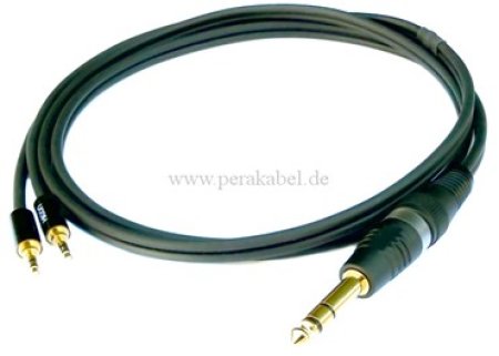 Klinkenstecker 6,3mm stereo auf 2x Klinkenstecker 2,5mm stereo-Hicon (8x4/2x 0,22qmm)