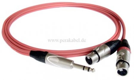 Klinkenstecker 6,3mm stereo auf 2x XLR-Buchsen (DAP X-type) - Insertkabel ( C121 )