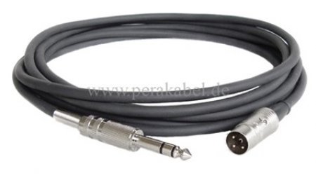 DIN-Stecker 3 polig auf Klinkenstecker 6,3mm stereo (1anTip;3anRing;2anMasse)