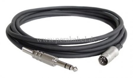 DIN-Stecker 5 polig auf Klinkenstecker 6,3mm stereo (1anTip;3anRing;2anMasse)