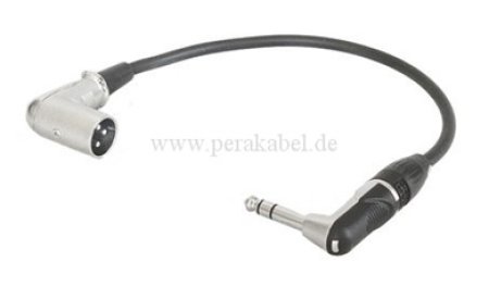Klinkenstecker 6,3mm stereo gewinkelt auf XLR m  gewinkelt Klinkenstecker 6,3mm stereo gewinkelt auf XLR m  gewinkelt