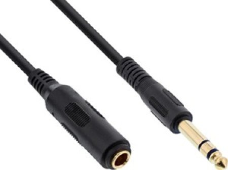 Klinkenstecker 6,3mm stereo auf Klinkenbuchse 6,3mm stereo (verg. Kontakte)