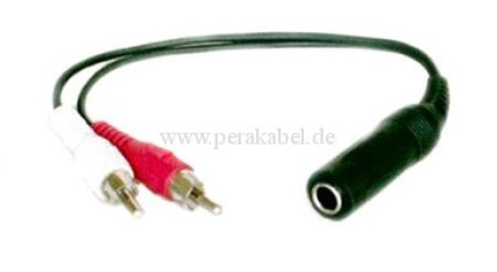 Klinkenbuchse 6,3mm stereo  auf  2 RCA ( Cinch ) Stecker (standard)  0,2m