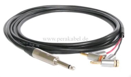 Lautsprecherkabel (Boxenkabel) Klinkenstecker 6,3mm auf Bananenstecker gewinkelt