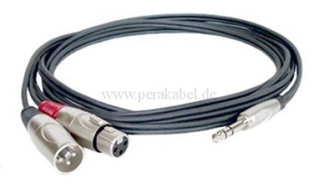 Stereoklinkenstecker 6,3mm auf 1x XLR-Stecker / 1x XLR-Buchse (8x4 / 2x 0,22qmm)