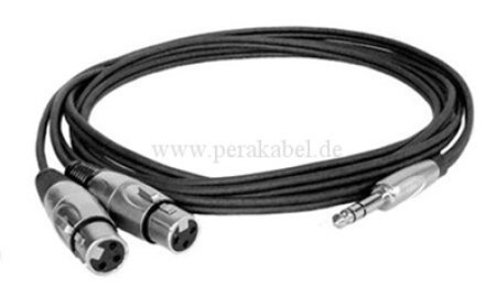 Klinkenstecker 6,3mm stereo auf 2 x XLR-Buchsen (symmetrisch)