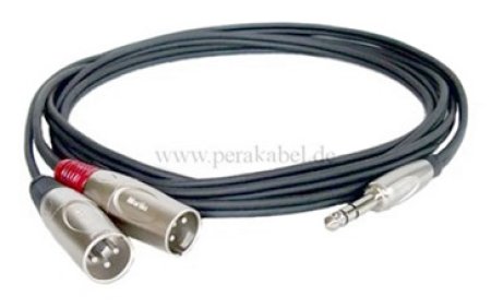 Stereoklinkenstecker 6,3mm auf 2 x XLR-Stecker - Kabel 8x4 / 2x 0,22qmm