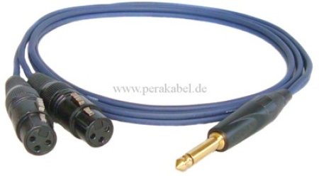 Klinkenstecker 6,3mm mono auf 2 x XLR-Buchse metallverschr. DAP AV-48