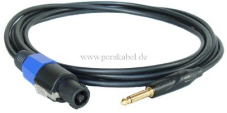 Lautsprecherkabel (Boxenkabel) Klinkenstecker 6,3mm vergoldeter Tip auf Lautsprecherstecker