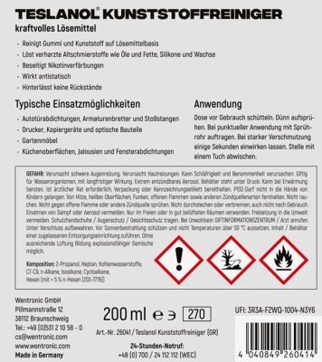 Teslanol - Kunststoffreinigerspray, 200 ml