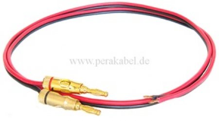 2 Bananenstecker auf 2 abisolierte Innenleiter-HiFi Lautsprecherkabel 6x3