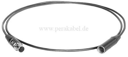 Mini XLR-Buchse 3 polig Rean auf Mini XLR-Stecker 4 polig Rean