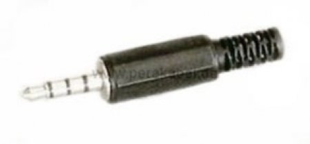 Miniklinkenstecker 3,5mm 4 polig gerade auf Miniklinkenstecker 3,5mm 4 polig gewinkelt