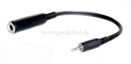 Adapterkabel Miniklinkenstecker 2,5mm mono auf Klinkenbuchse 6,3mm mono