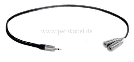 Miniklinkenstecker 2,5mm mono auf 2 Miniklinkenbuchsen 2,5mm mono    0,2m