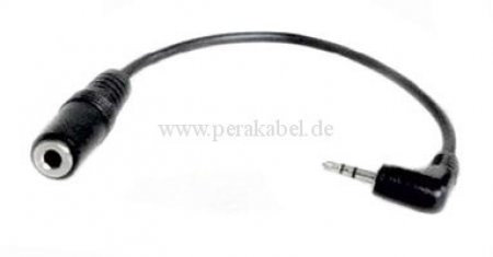 Miniklinkenstecker 2,5mm stereo gewinkelt auf Miniklinkenbuchse 3,5mm stereo (standard)  0,2m