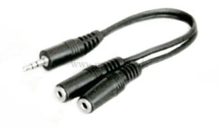 Miniklinkenstecker 3,5mm stereo auf 2 Miniklinkenbuchsen 3,5mm mono    0,2m