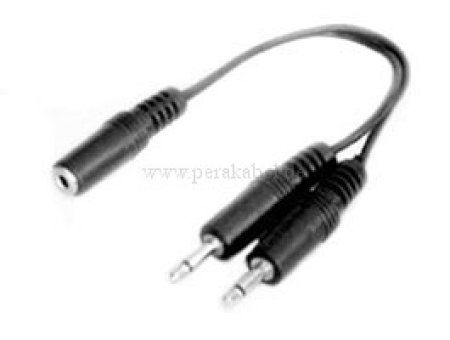 Miniklinkenbuchse 3,5mm stereo auf 2 Miniklinkenstecker 3,5mm mono  0,2m