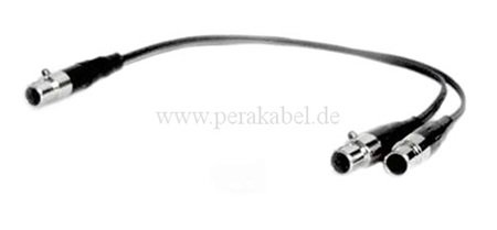Mini XLR-Buchse 3pol auf 2 Mini XLR-Buchsen 3pol