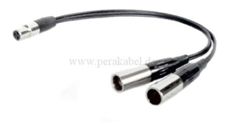 Mini XLR-Buchse 3pol auf 2 Mini XLR-Stecker 3pol