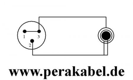 Klinkenstecker 6,3mm stereo ( Tip/Ring gebrückt ) auf Mini XLR-Buchse