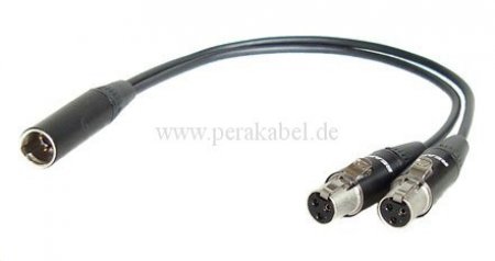 Mini XLR-Stecker RT3MC-B auf 2 Mini XLR-Buchsen RT3FC-B