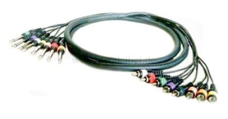 Multicore - 8 Klinkenstecker 6,3mm auf 8 RCA-Stecker