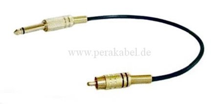 Klinkenstecker 6,3mm mono auf RCA-Stecker ( vergoldet )