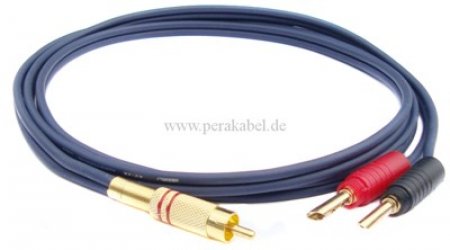 RCA (Cinch)-Stecker verg. auf 2 x Bananenhohlstecker 4mm verg. (DAP AV-48)